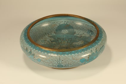 Bronze Cloisonne Carved Dragon Pattern Washer