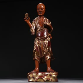 Boxwood Gold Drawing Arhat Ornament