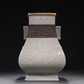 Ge Ware Double Ears Porcelain Zun