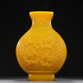 Glassware Carved Dragon Pattern Vase