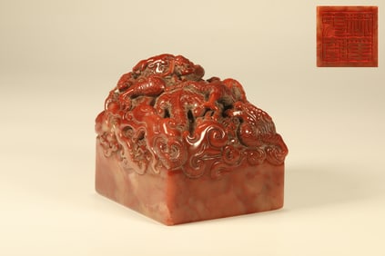 Shoushan Carved Dragon Stone Seal