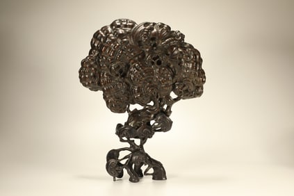 Agarwood Carved Reishi Mushroom Shape Ornament