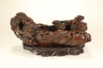Bamboo Carved Pine Tree Shape Washer
