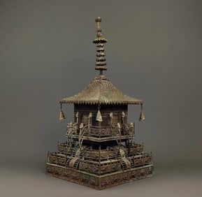 Gilt Silver Carved Flower Pattern Buddha Niche