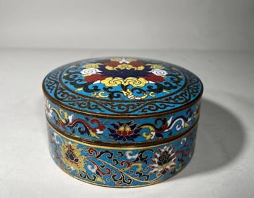 Bronze Cloisonne Carved Flower Pattern Lid Box