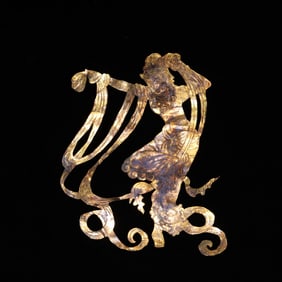 Solid Gold Carved Flying Beauty Pattern Ornament