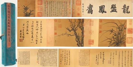 Chinese Writing Calligraphy Hand Scroll,Wang Xianzhi Mark
