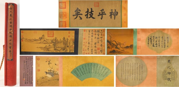 Chinese Drawing Landscape Hand Scroll,Wang Xianzhi Mark