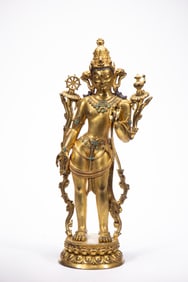Gilt Bronze GuanYin Figure
