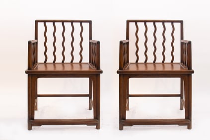 Pair of Huanghuali Wood Chair