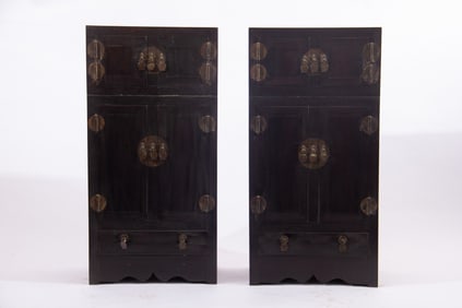 Pair of Red Sandalwood Cabinet