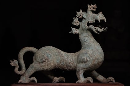 Chinese Bronze Carved Dragon Shape Figure