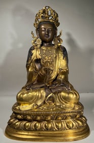 Gilt Bronze GuanYin Figure