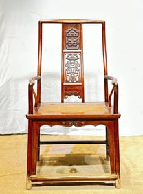 Huanghuali Wood Carved Dragon Pattern Chair