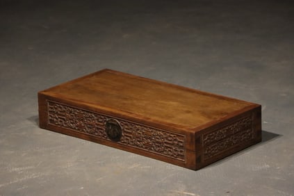 Huanghuali Wood Carved Dragon Pattern Table