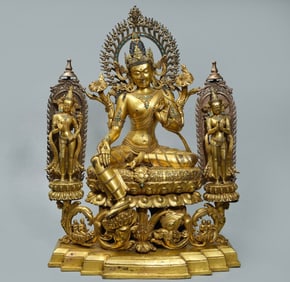 Gilt Bronze GuanYin Figure
