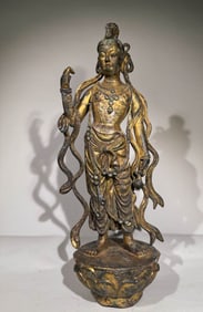 Gilt Bronze GuanYin Figure
