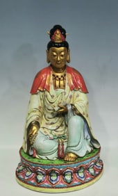Famille Rose Porcelain GuanYin Figure