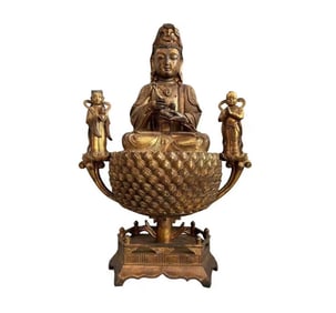 Gilt Bronze GuanYin Figure