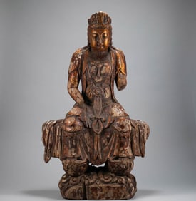 Gilt Wood GuanYin Figure