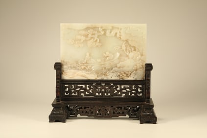 Jade Carved Character Story Pattern Table Plaque