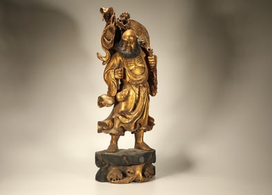 Wood Arhat Figure