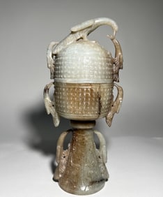 Jade Carved Cloud Pattern Cup