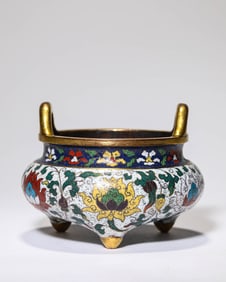 A Cloisonne Enamel Interlock Branches Censer