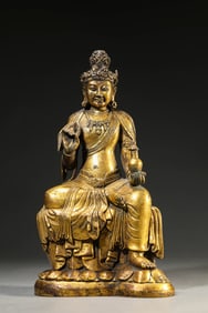 A Gilt-Bronze Avalokiteshvara Satue