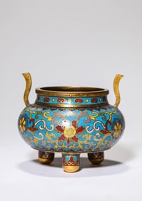 A Cloisonne Enamel Floral Censesr