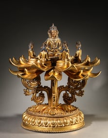 A Gilt-Bronze Amitayus Mandala Statue