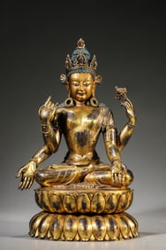 A Pala Dynasty Four- Armed Avalokiteshvara Statue