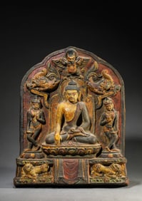 A Tibetan Guge Dynasty Style Sakyamuni Clay Satue