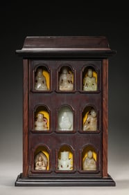 A Set of Jade Buddhas and  Shrine