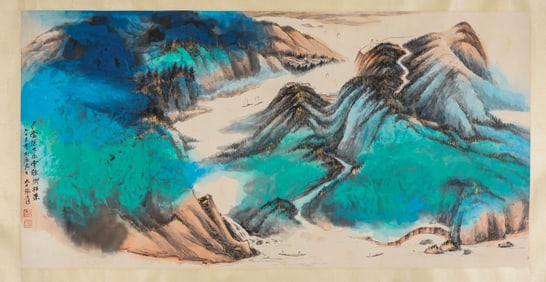 A Chinese Scroll Painting by Zhang Daqian
