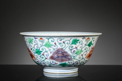 A Porcelain Doucai Interlock Branches Bowl