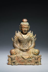 A Bronze Guru Statue