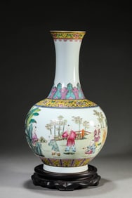 A Porcelain Famille-Rose Children Theme Vase