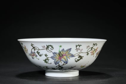 A Porcelain Famille-Rose Floral Bowl