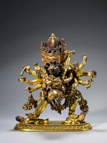 A Tibetan Dansatil Style Cakrasamvara Statue