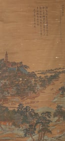 A Chinese Scroll Painting by Zhang Zeduan
