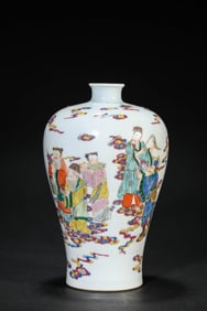 A Porcelain Wucai Eight Immortals Meiping Vase