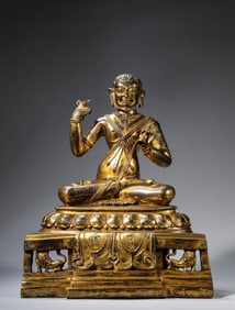 A Tibetan Mahasiddha Virupa Statue