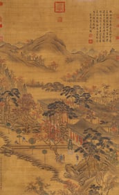 A Chinese Scroll Painting by Lang Shining