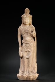 A Marble Avalokiteshvara Statue
