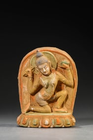 A Tibetan Guge Dynasty Style Maha Clay Statue