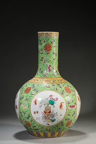 A Porcelain Famille-Rose Longevity Vase