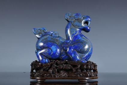 Lapis Carved Beast Shape Ornament