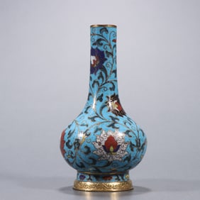 Bronze Cloisonne Carved Flower Pattern Vase