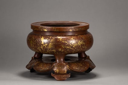 Bronze Sprinkling Gold Incense Burner